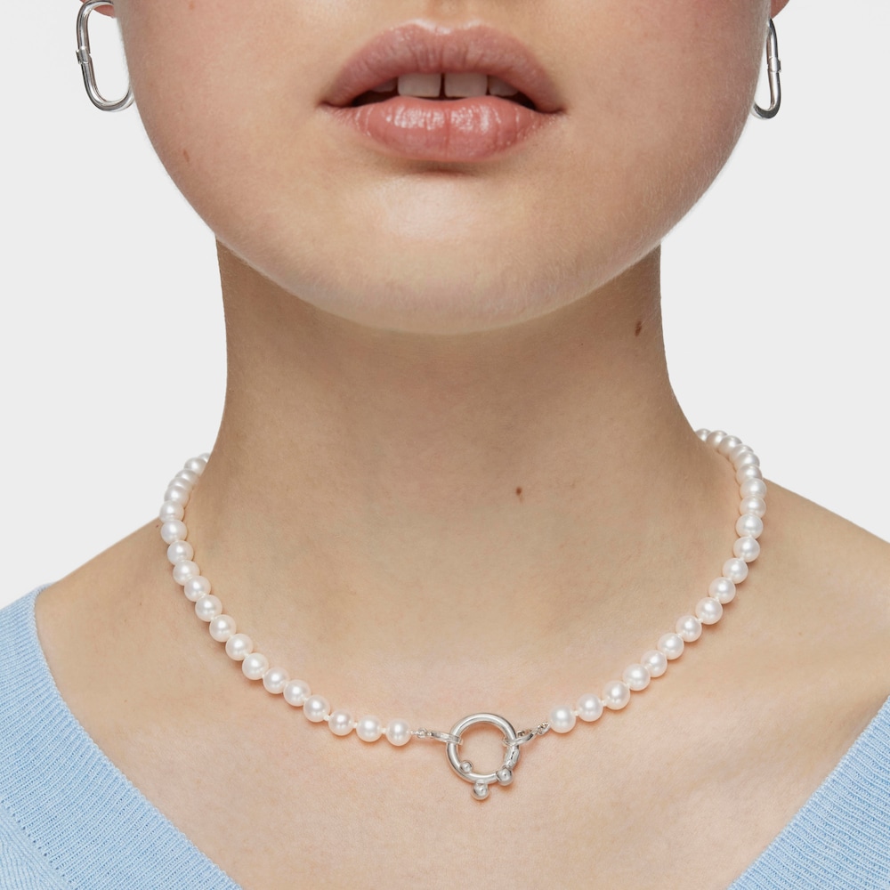 Pendente anello in argento piccolo con dettagli Hold