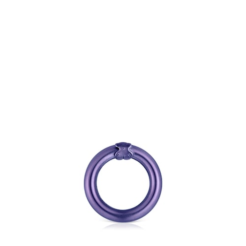 Anilla pequeña de plata en color morado Hold