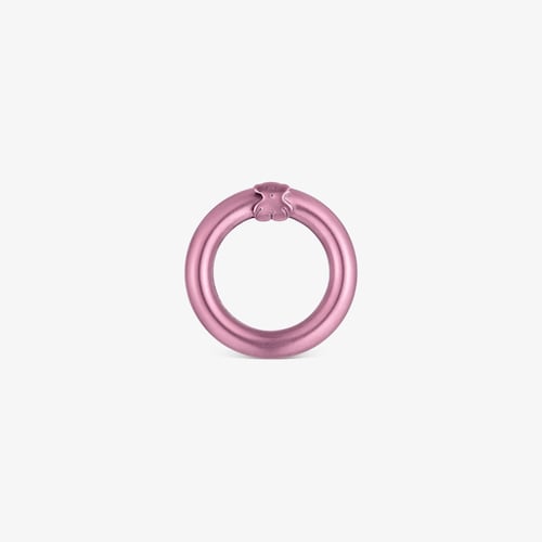 Argola pequena em prata em cor rosa Hold
