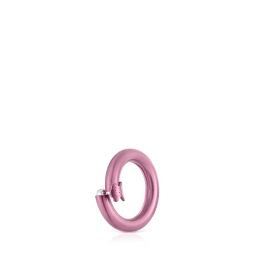 Anilla pequeña de plata en color rosa Hold