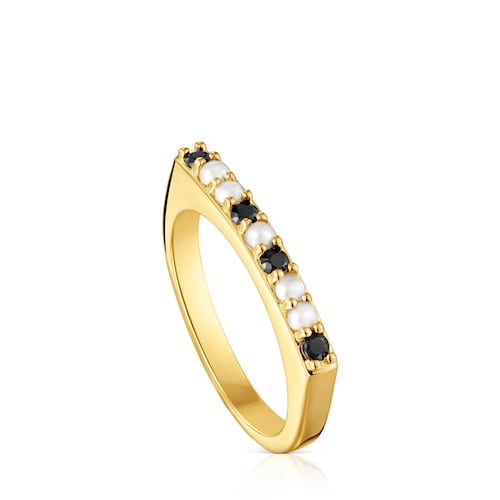 Small Ring with 18kt gold plating over silver and gemstones TOUS Basic Colors