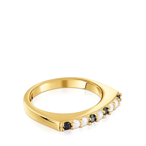 Small Ring with 18kt gold plating over silver and gemstones TOUS Basic Colors