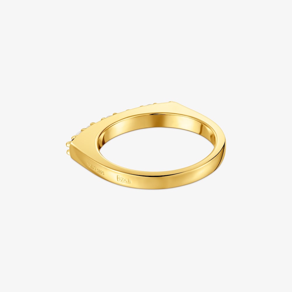 Anello in argento placcato oro 18&nbsp;kt e pietre preziose piccolo TOUS Basic Colors