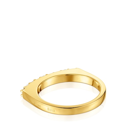 Small Ring with 18kt gold plating over silver and gemstones TOUS Basic Colors