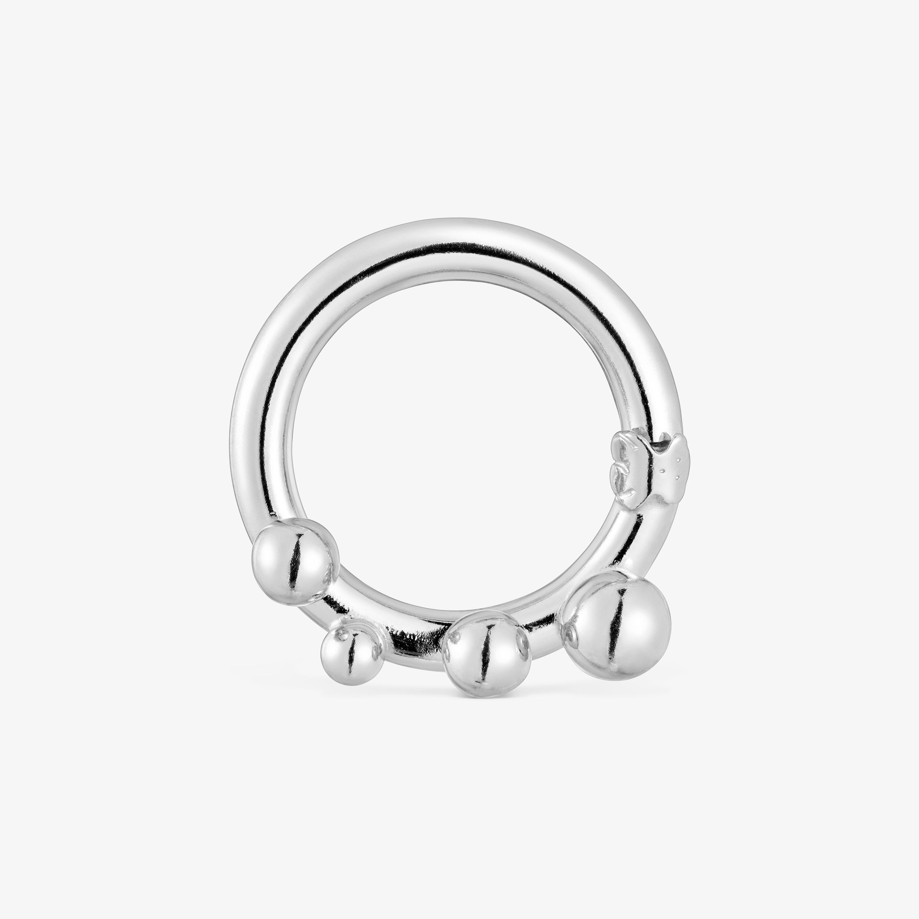 Medium silver Ring with details Hold