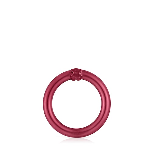 Anilla mediana de plata en color rojo Hold