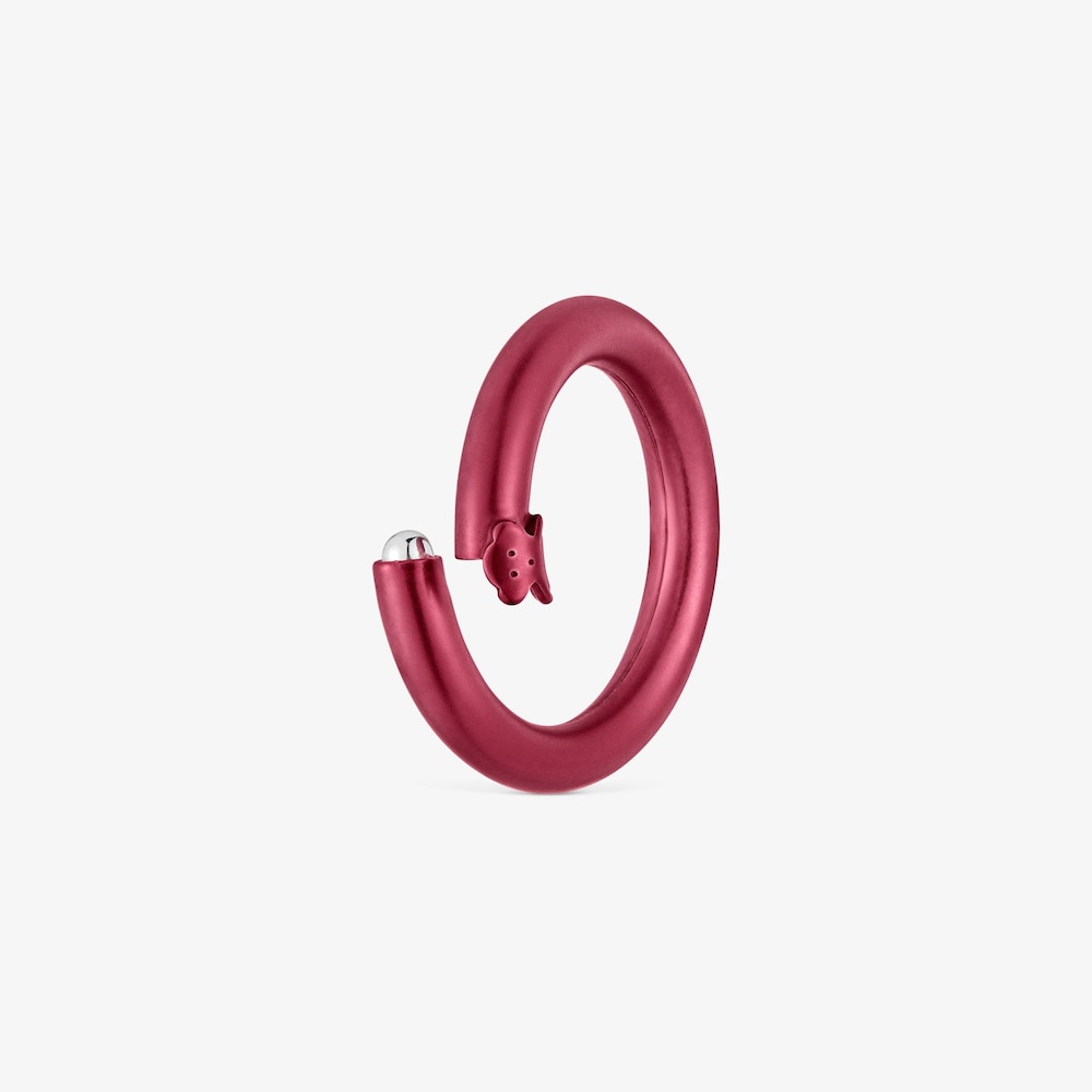 Medium red-colored silver Ring Hold