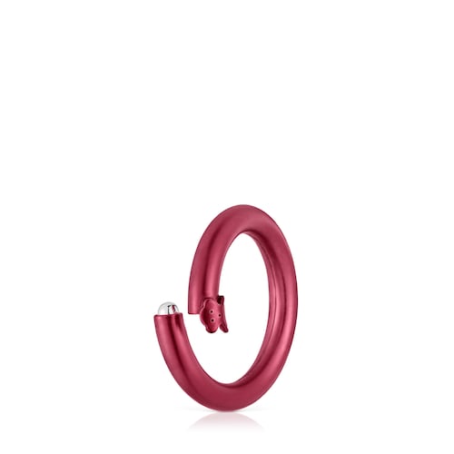 Anilla mediana de plata en color rojo Hold