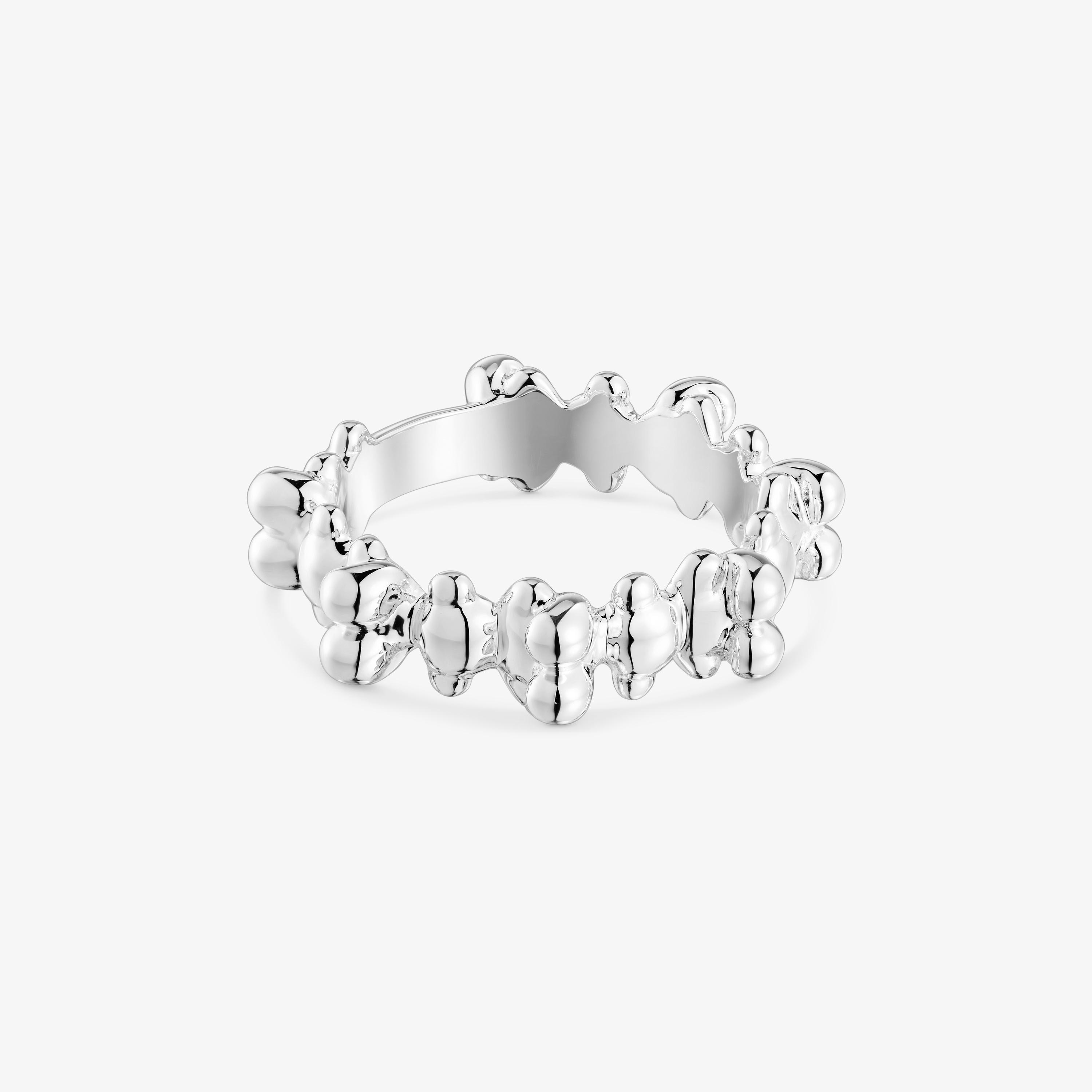Medium silver Ring with Bear motifs Bold