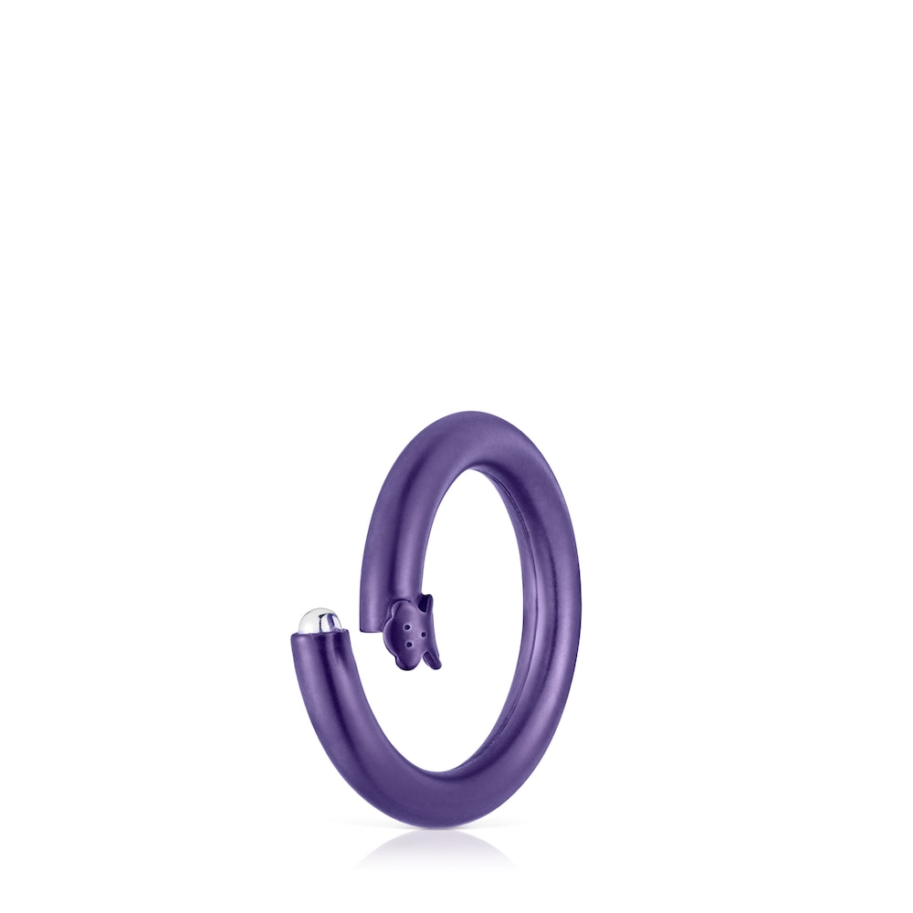 Anilla mediana de plata en color morado Hold image number 1