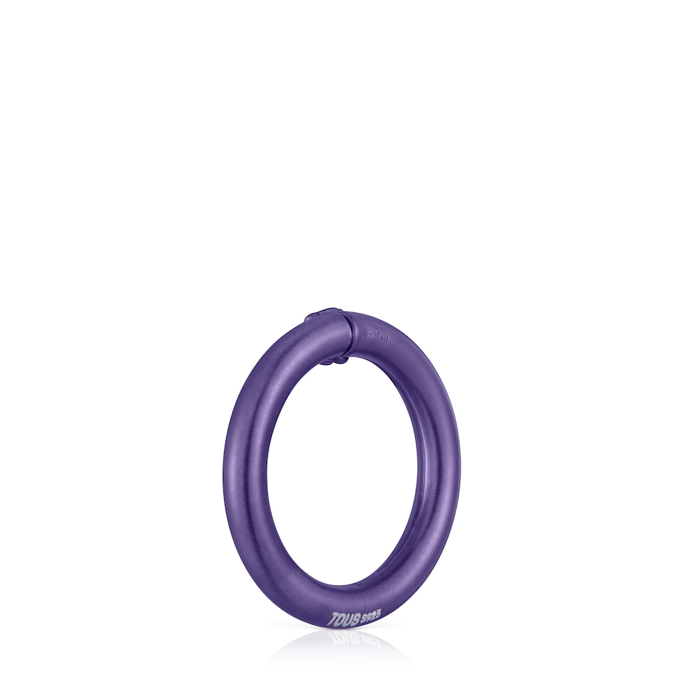 Anilla mediana de plata en color morado Hold image number 2