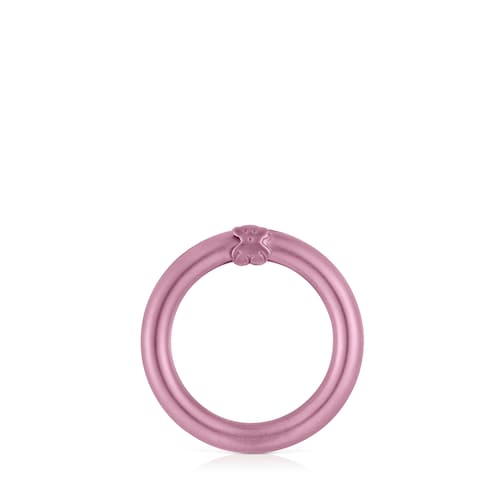 Anilla mediana de plata en color rosa Hold