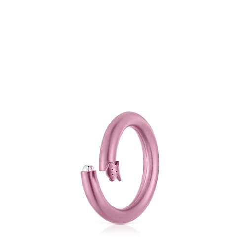 Anilla mediana de plata en color rosa Hold