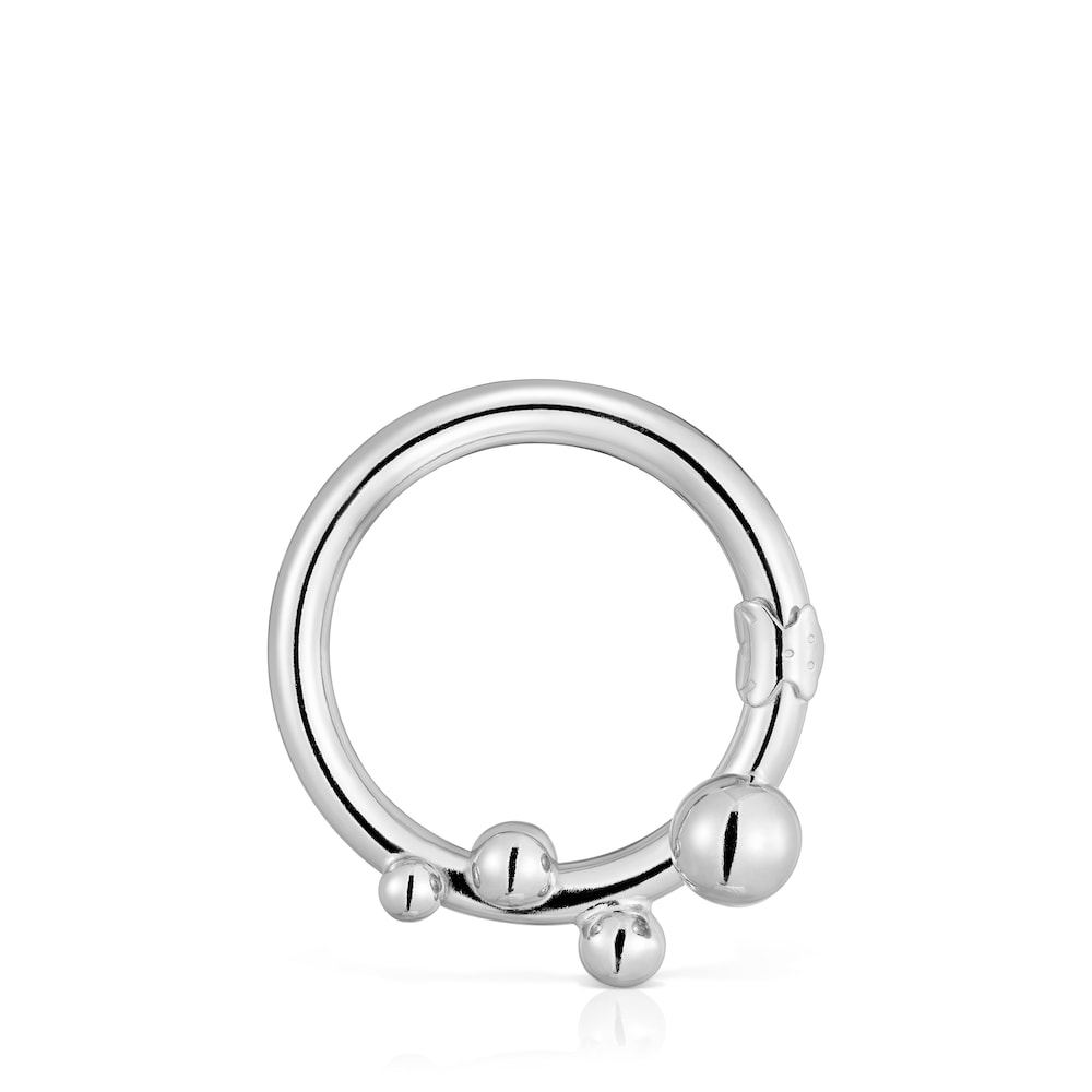 Large silver Ring with details Hold