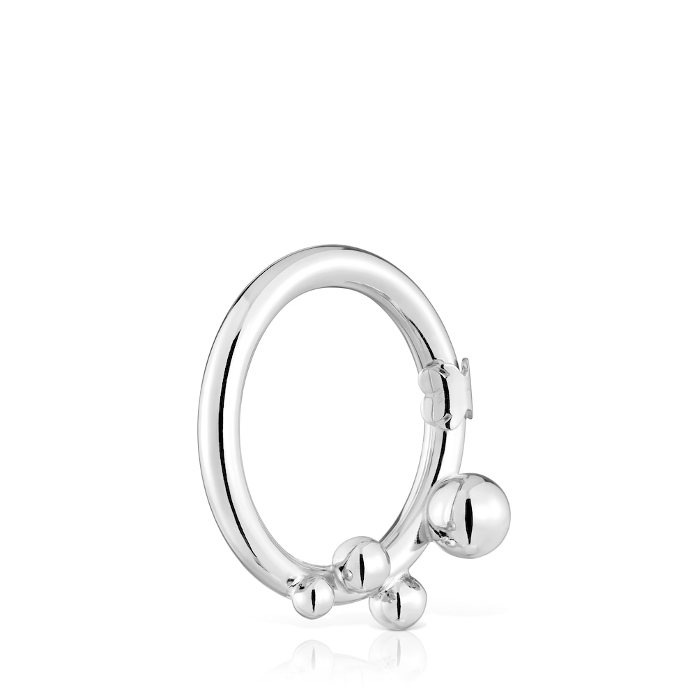 Anilla grande de plata y detalles Hold image number 1
