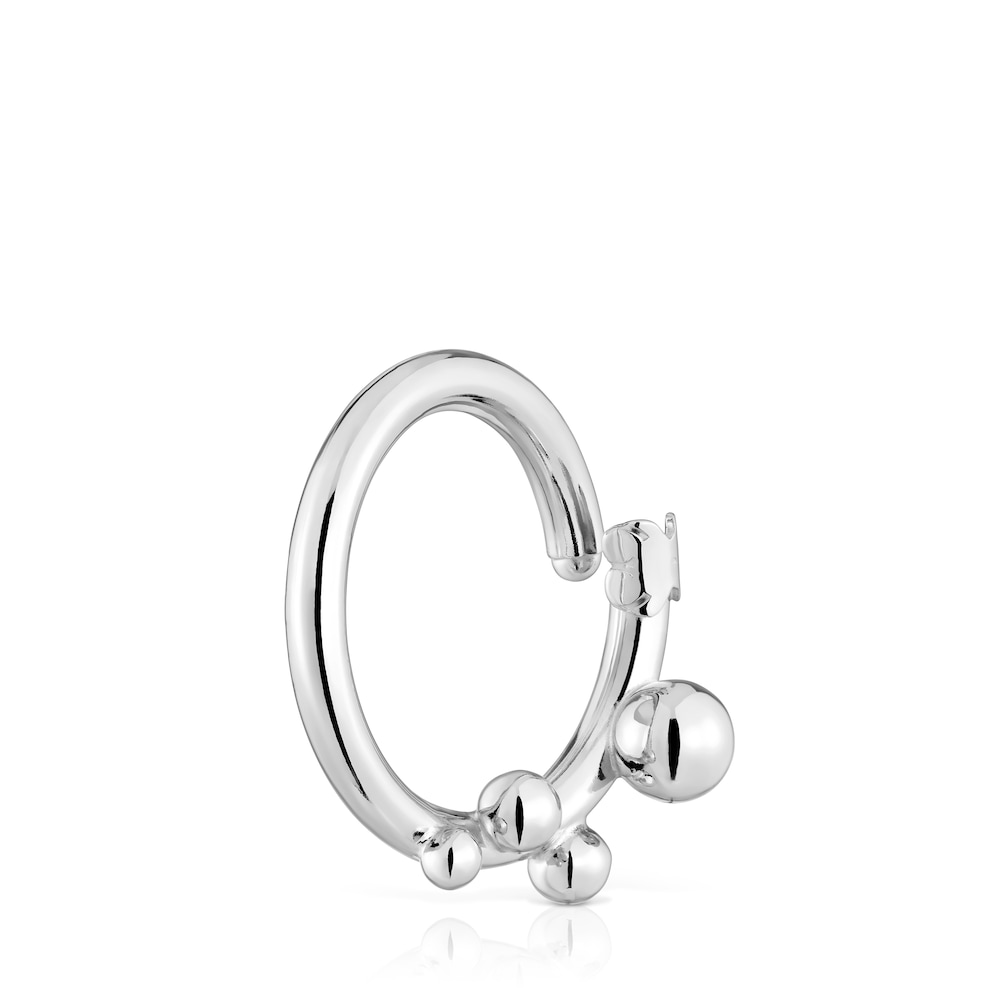Anilla grande de plata y detalles Hold image number 3