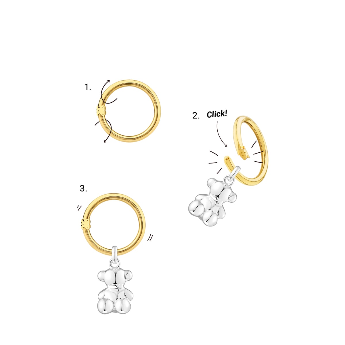 Medium silver Ring Hold Oval