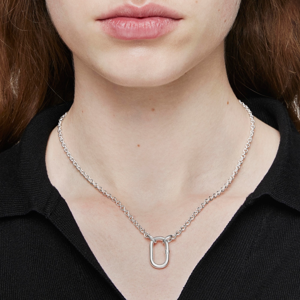 Anilla mediana de plata Hold Oval