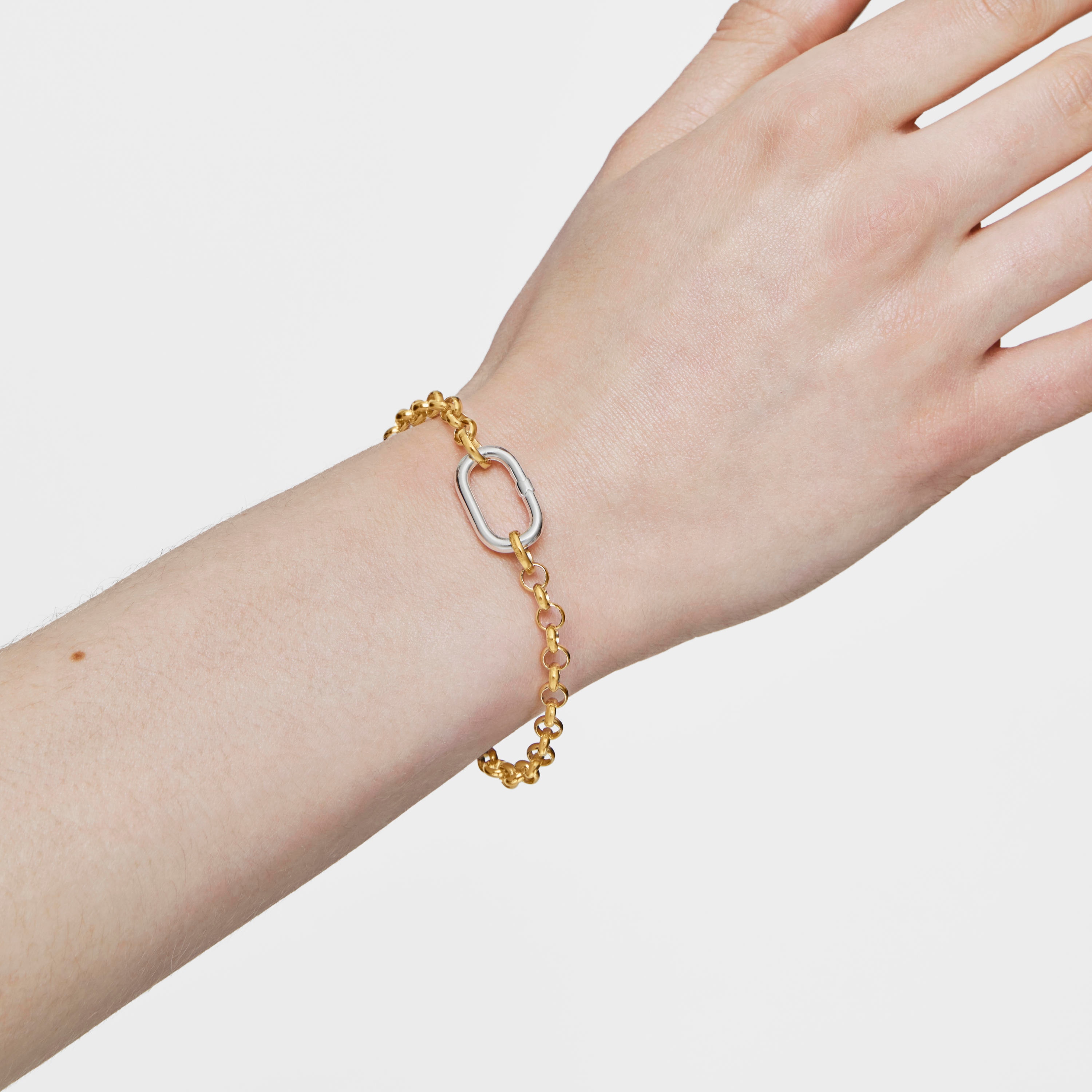 Anilla mediana de plata Hold Oval