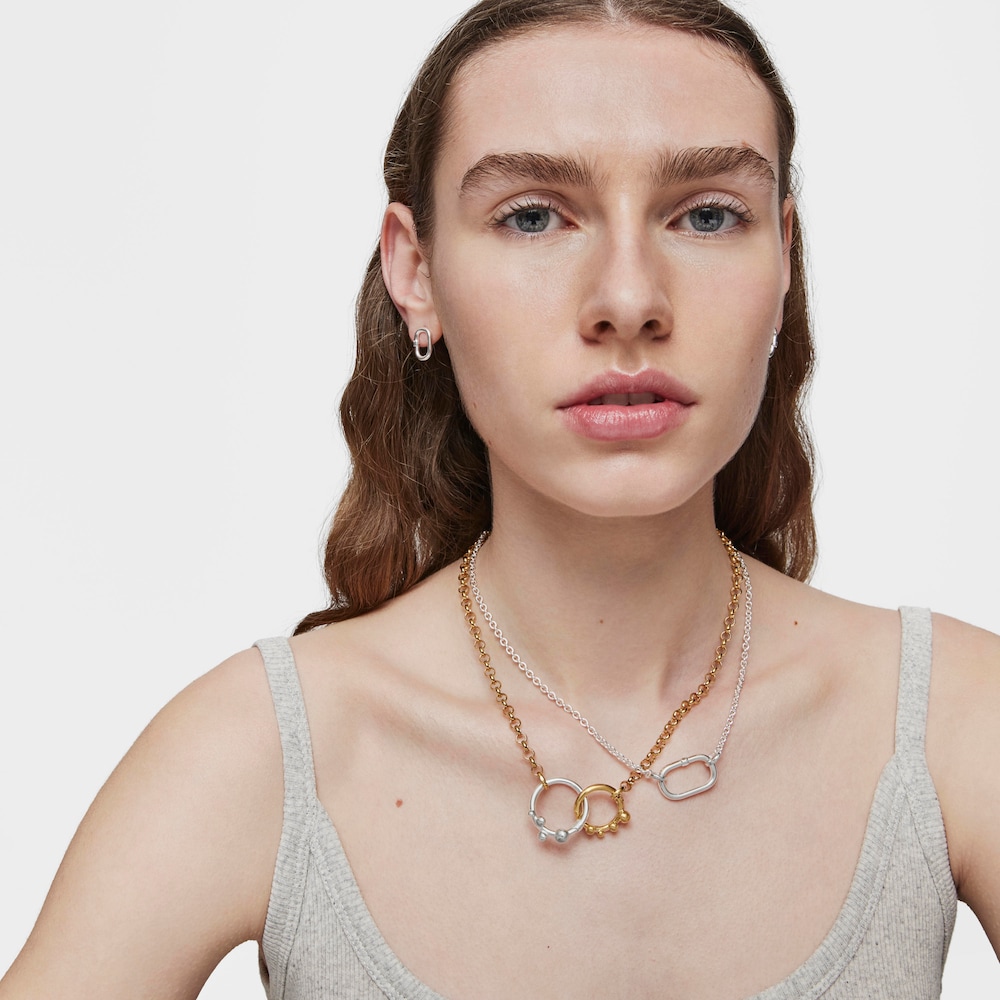 Anilla mediana de plata Hold Oval