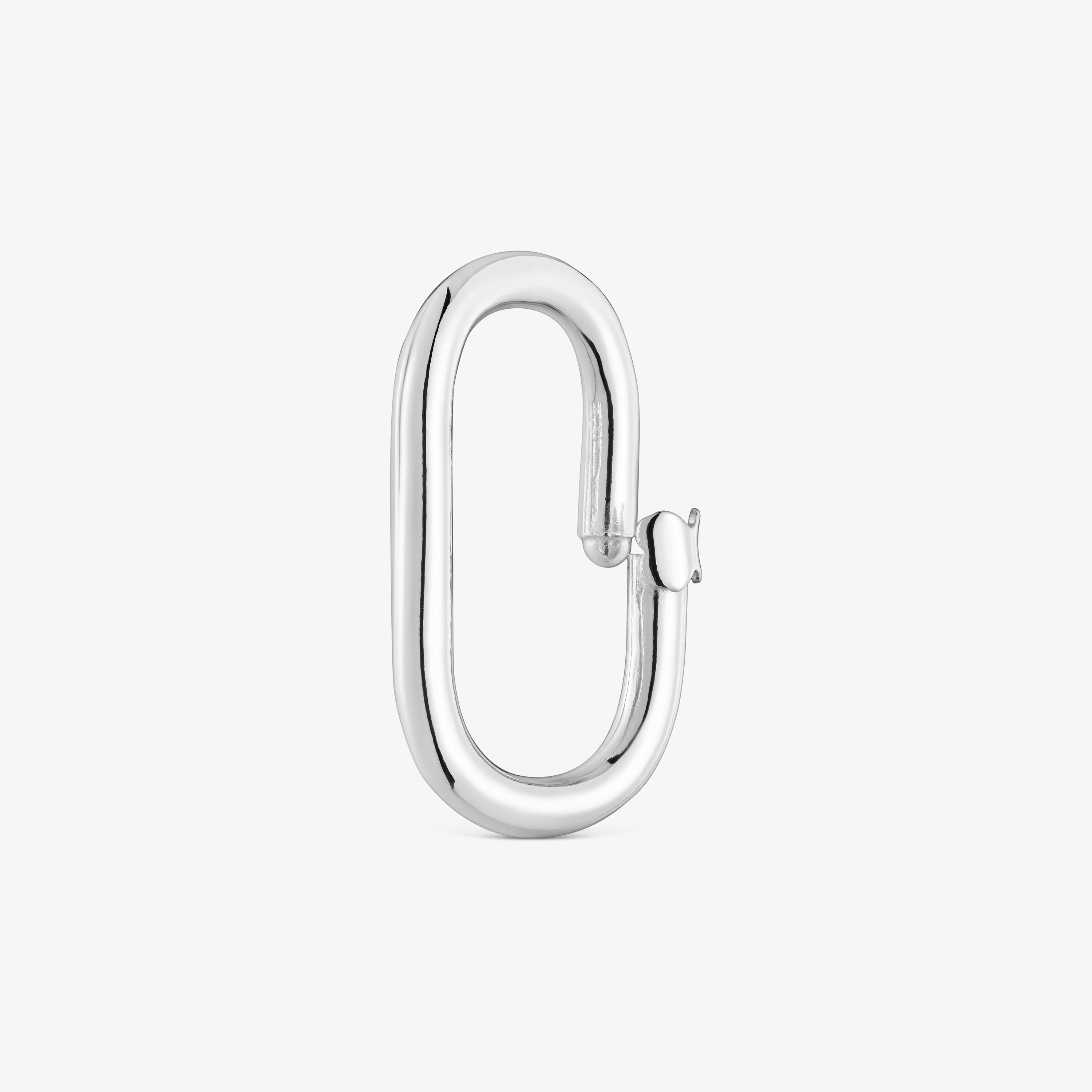 Large silver Ring Hold Oval