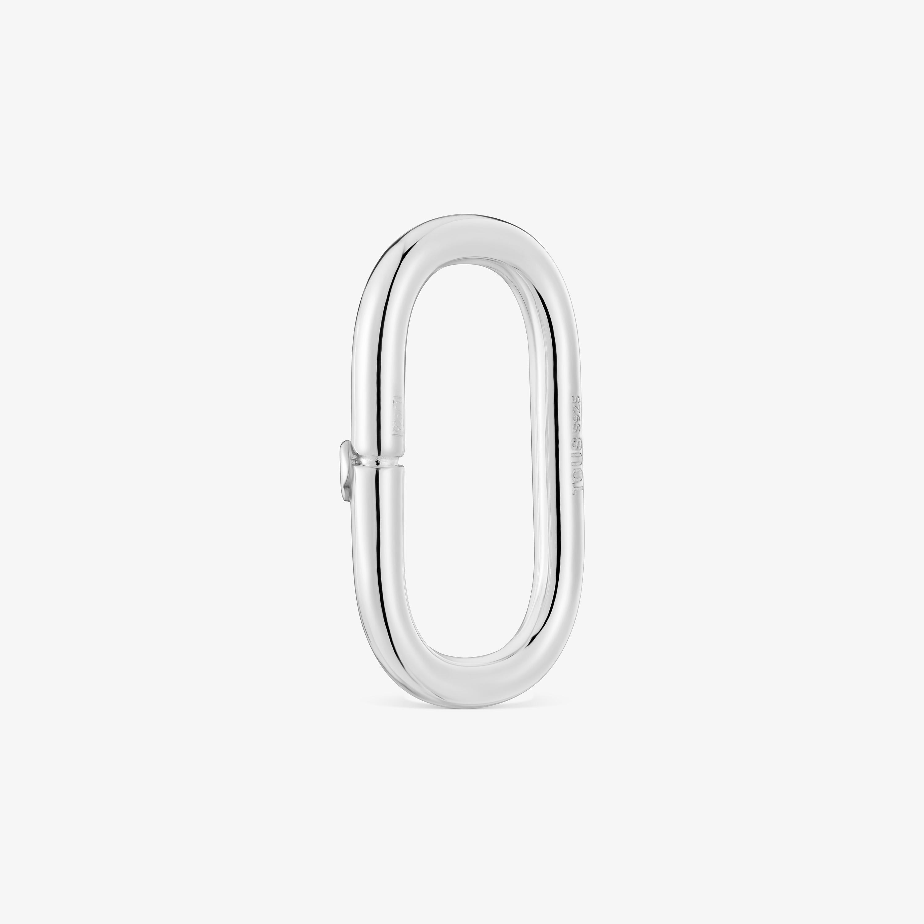 Large silver Ring Hold Oval