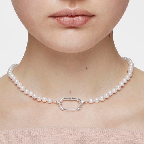 Anilla grande de plata Hold Oval