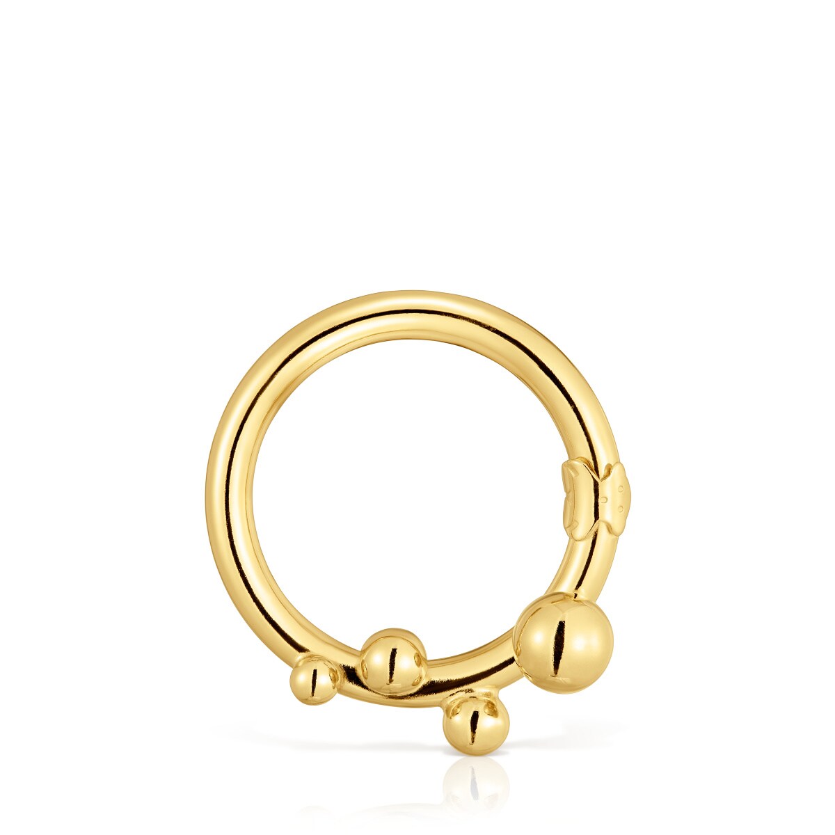 Large Ring with 18kt gold plating over silver and details Hold