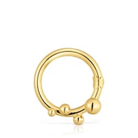Argola grande banhada a ouro de 18 K sobre prata e detalhes Hold