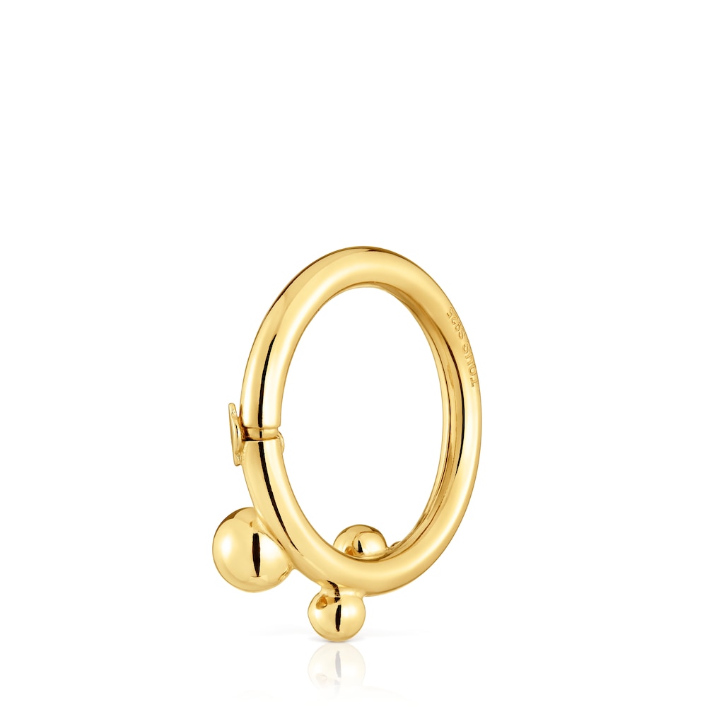 Argola grande banhada a ouro de 18 K sobre prata e detalhes Hold