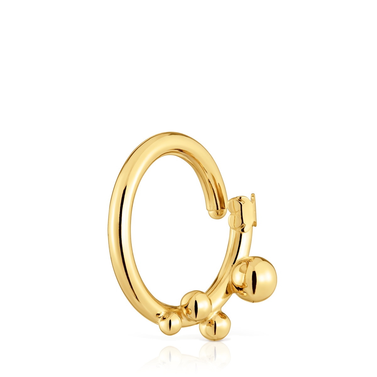 Large Ring with 18kt gold plating over silver and details Hold