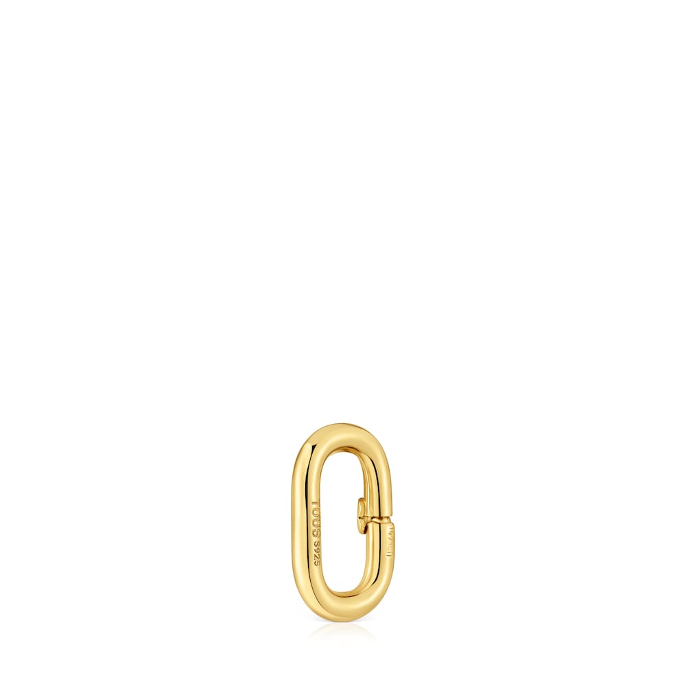 Anilla pequeña con baño de oro 18 kt sobre plata Hold Oval Anilla pequeña con baño de oro 18 kt sobre plata Hold Oval