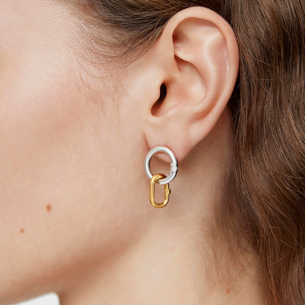 Mały brelok ze srebra pokrytego 18-karatowym złotem Hold Oval