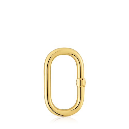 Large Ring with 18kt gold plating over silver Hold Oval