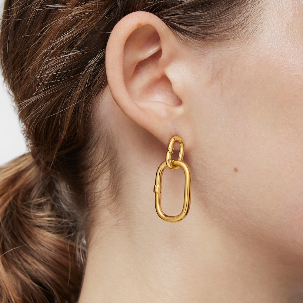 Duży brelok ze srebra pokrytego 18-karatowym złotem Hold Oval