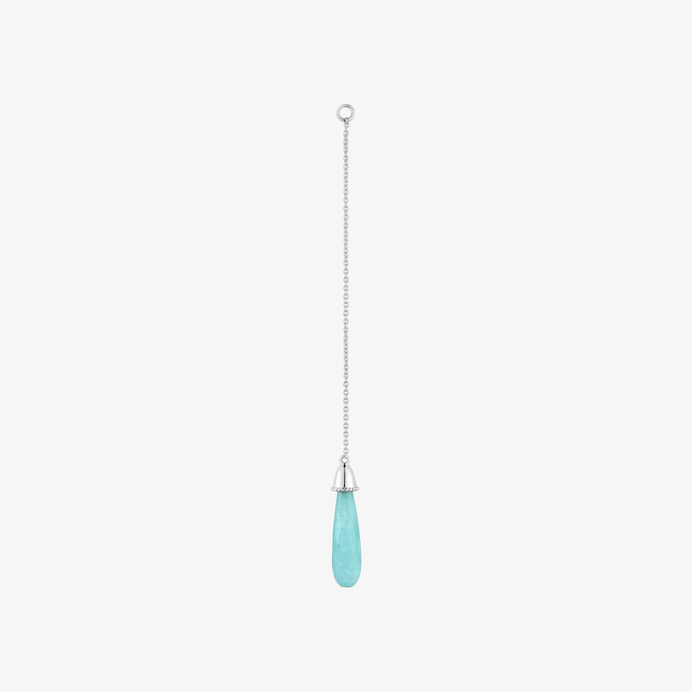 Long 18K white- gold Single earring with amazonite TOUS Grain