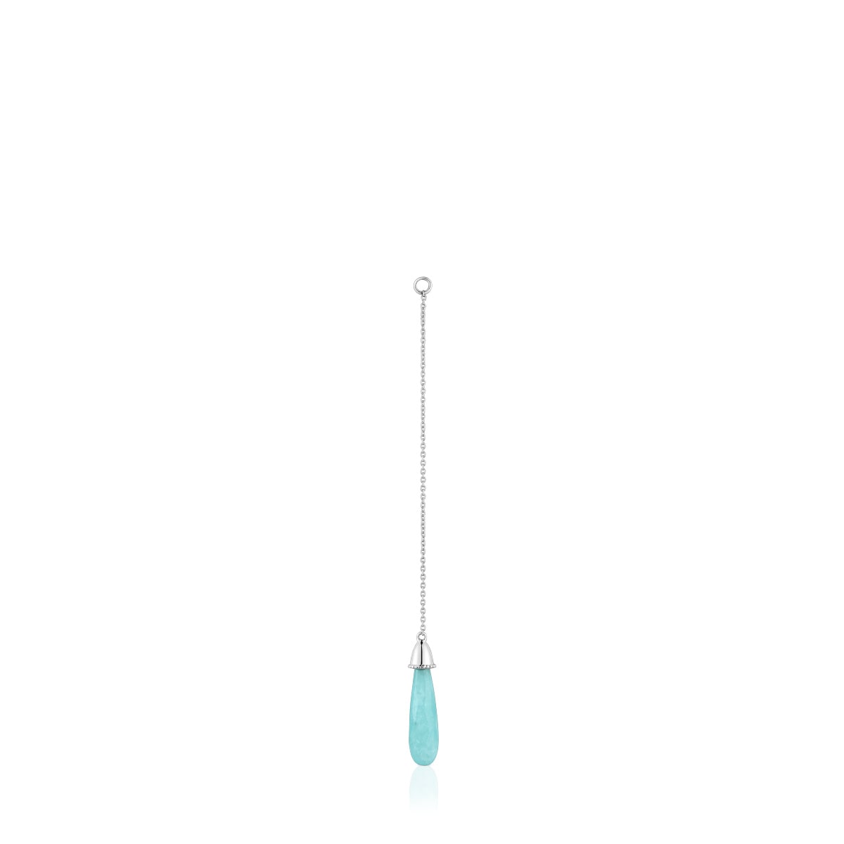 Long white-gold Single earring with amazonite TOUS Grain