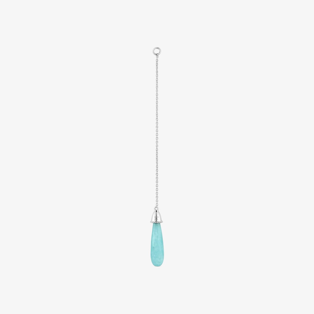 Long 18K white- gold Single earring with amazonite TOUS Grain