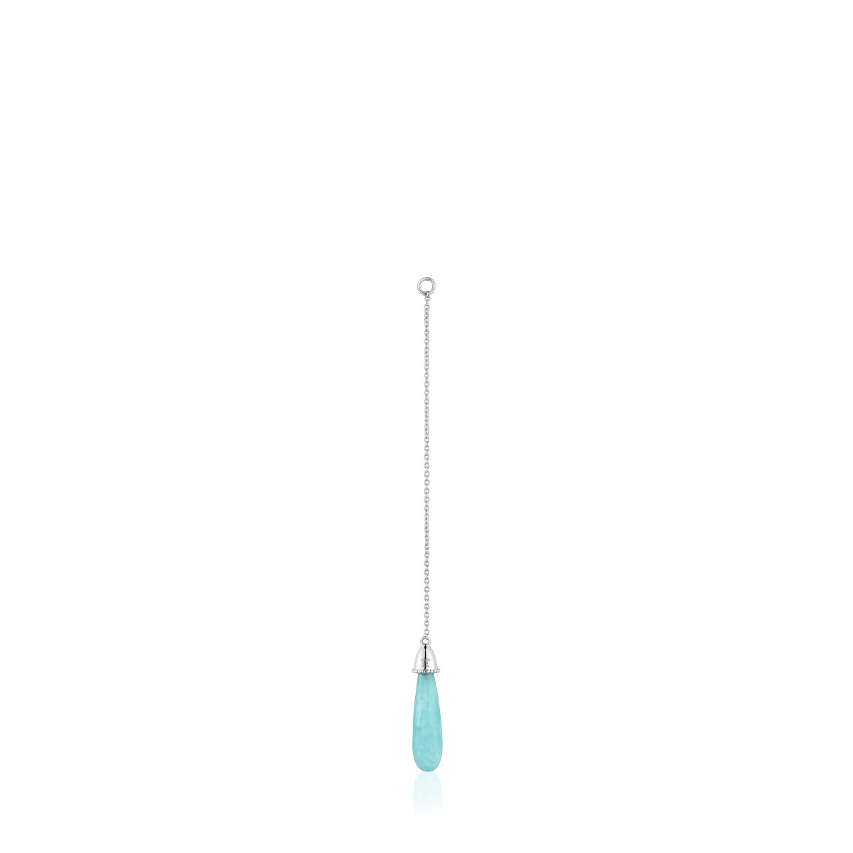 Long white-gold Single earring with amazonite TOUS Grain