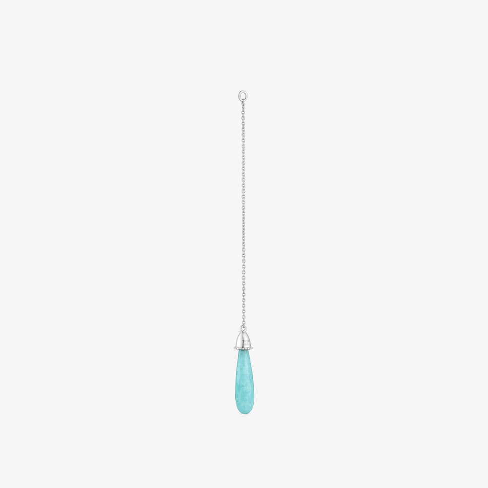 Long 18K white- gold Single earring with amazonite TOUS Grain