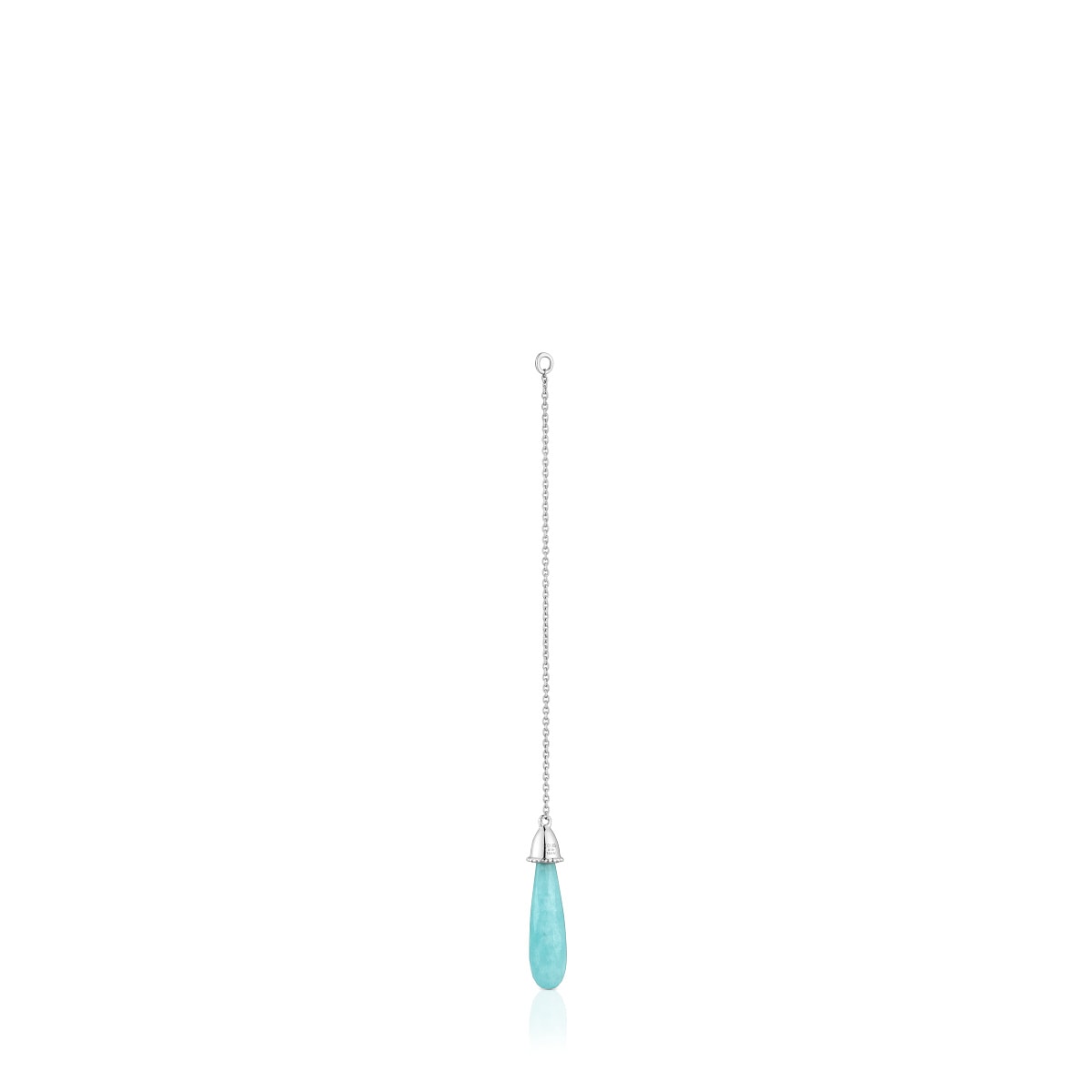 Long white-gold Single earring with amazonite TOUS Grain