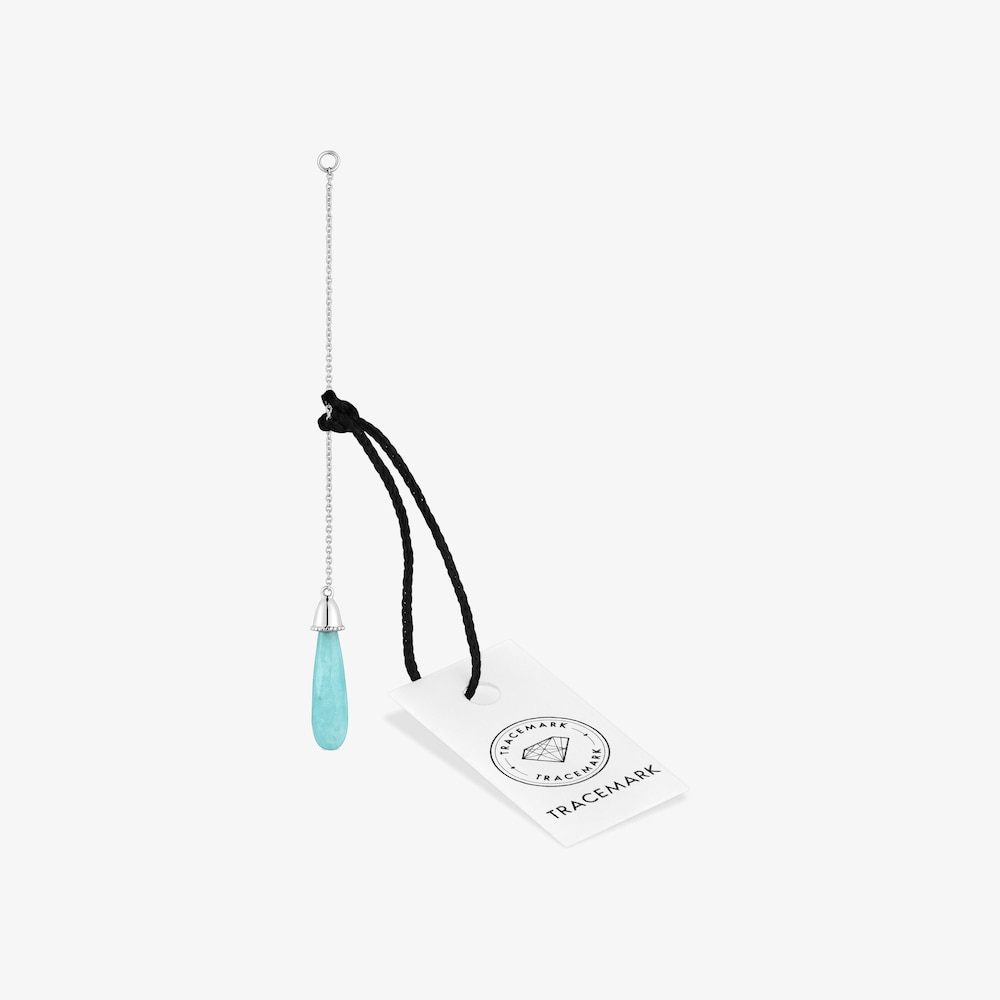 Long 18K white- gold Single earring with amazonite TOUS Grain