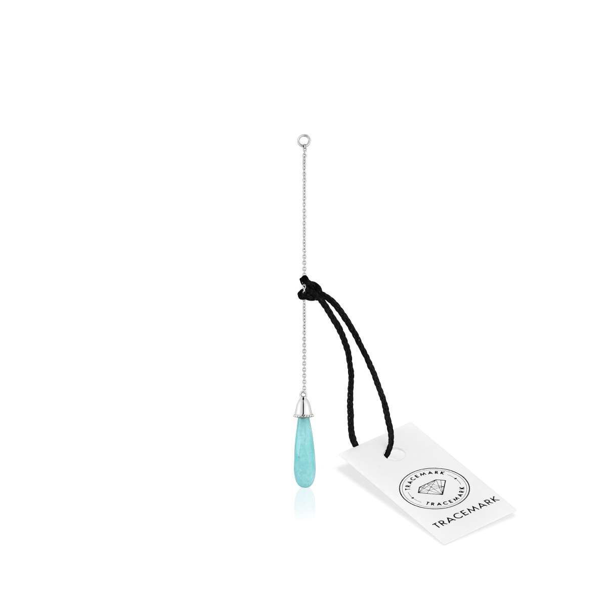 Long white-gold Single earring with amazonite TOUS Grain