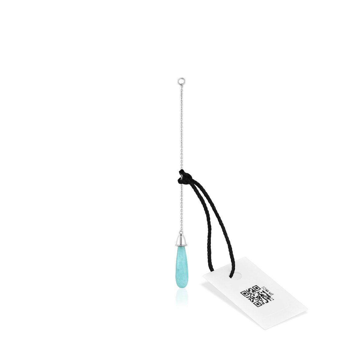 Long white-gold Single earring with amazonite TOUS Grain