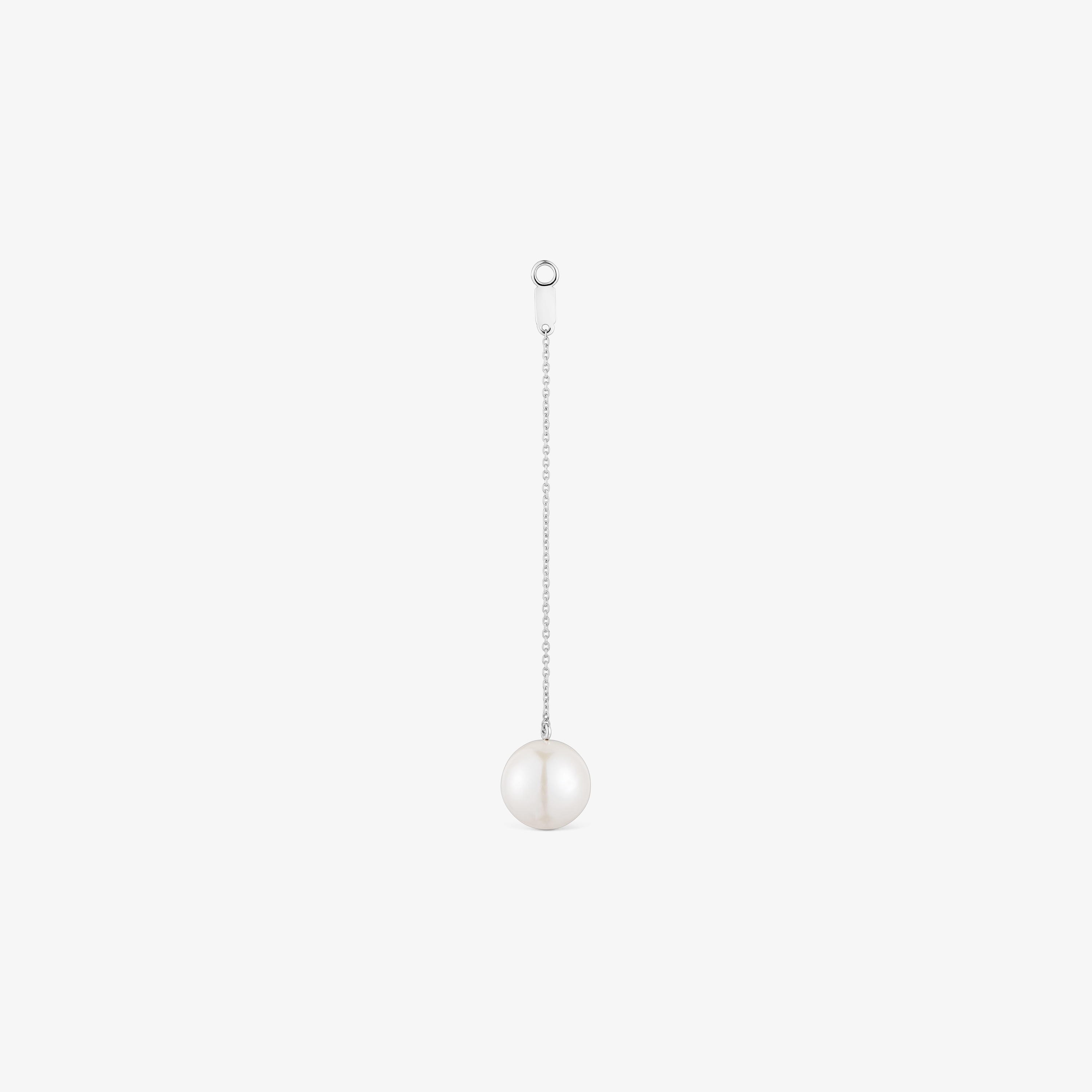 Long 18K white- gold Single earring with cultured pearl TOUS Grain
