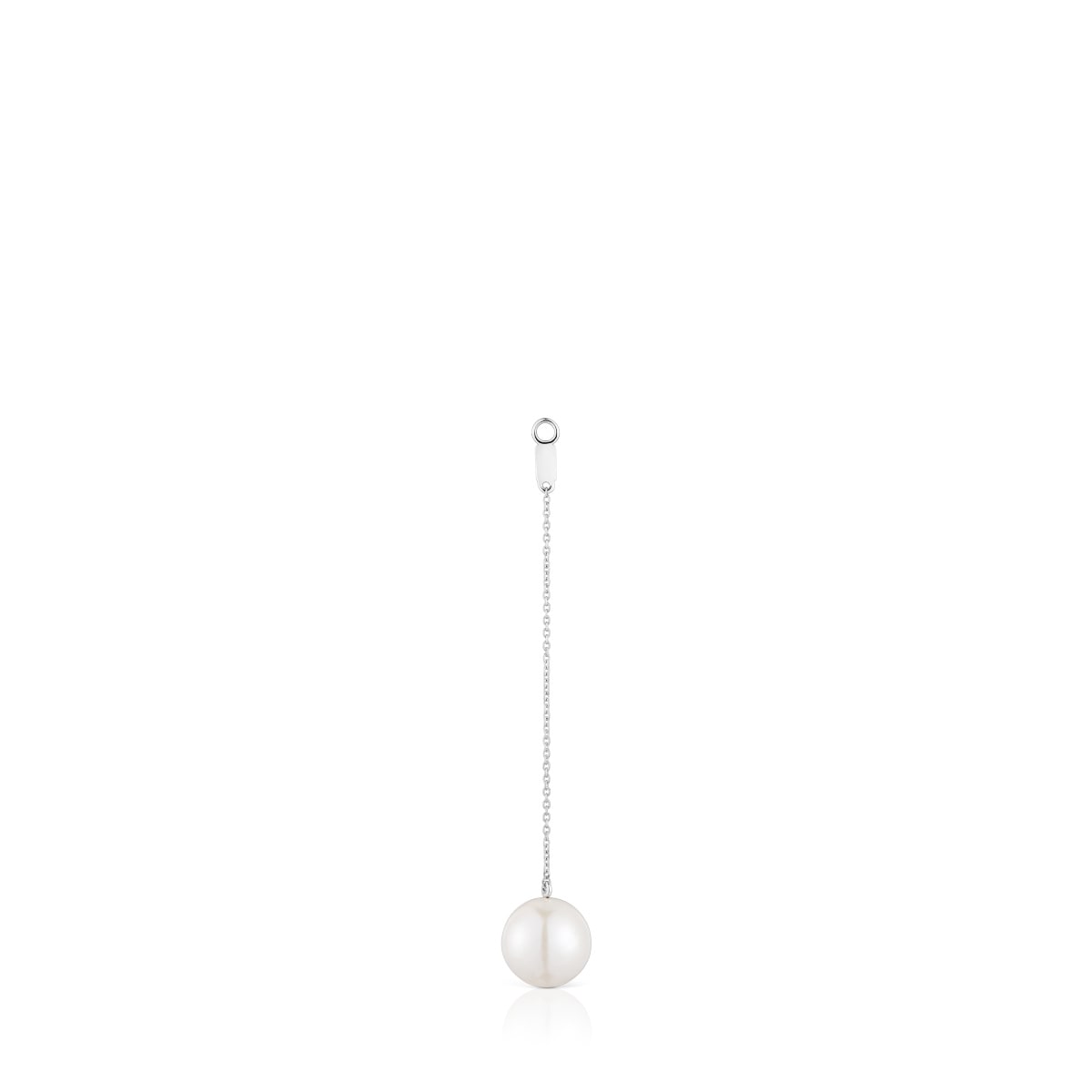 Long white-gold Single earring with cultured pearl TOUS Grain