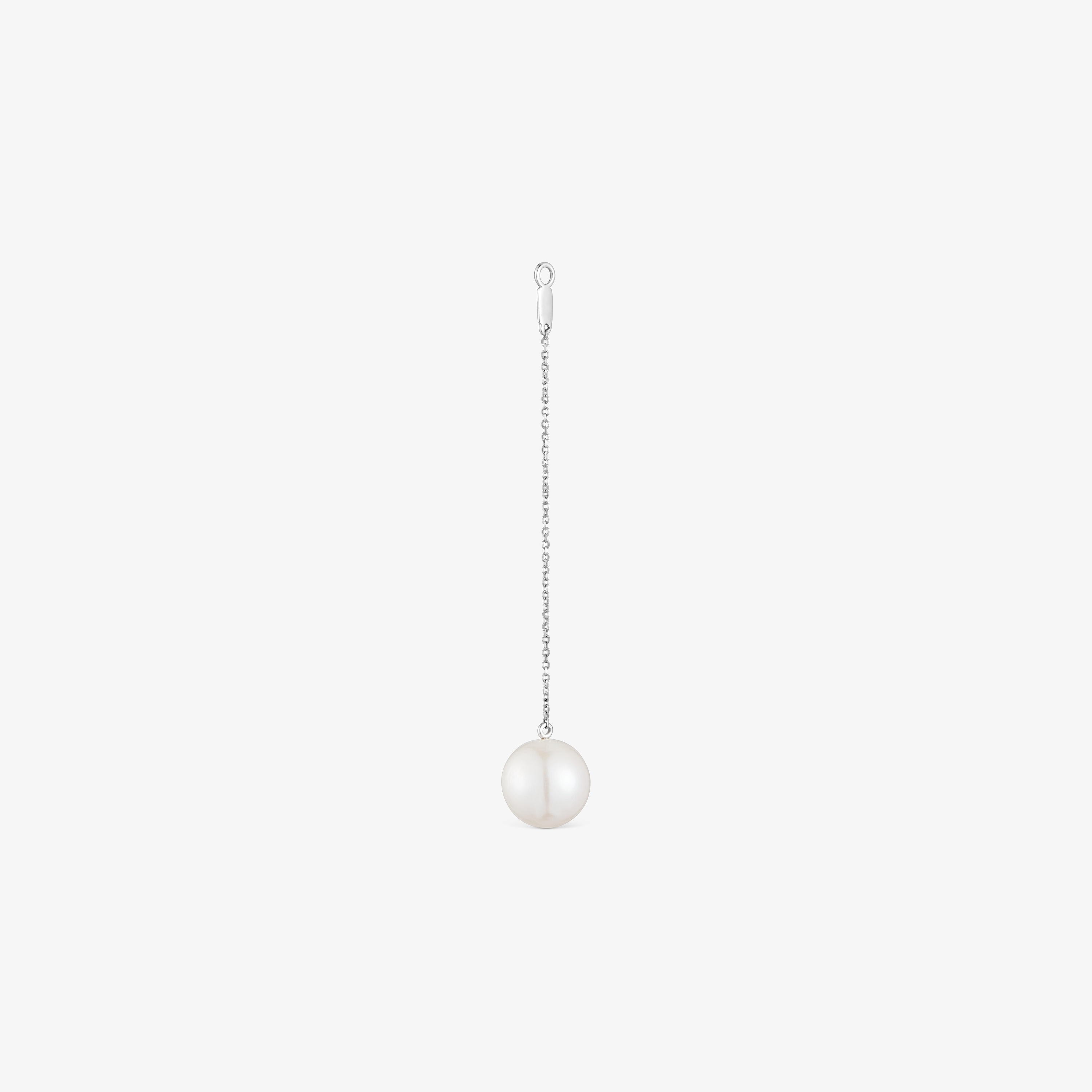 Long 18K white- gold Single earring with cultured pearl TOUS Grain