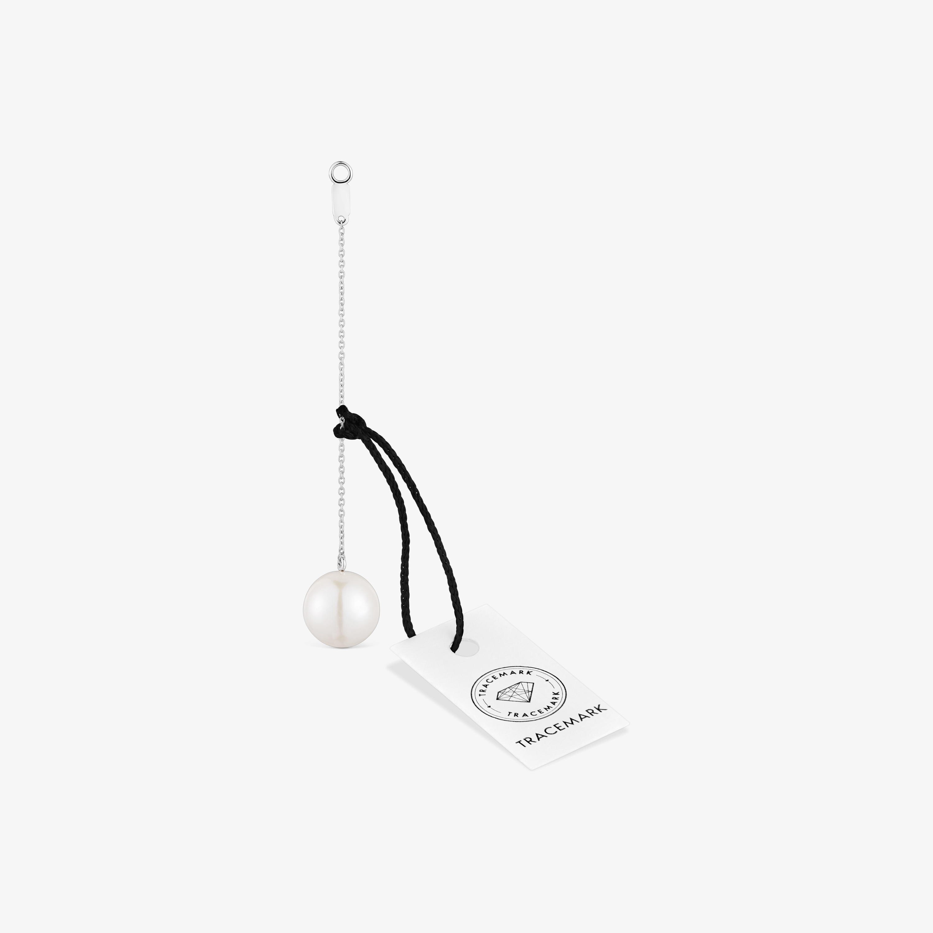 Long 18K white- gold Single earring with cultured pearl TOUS Grain