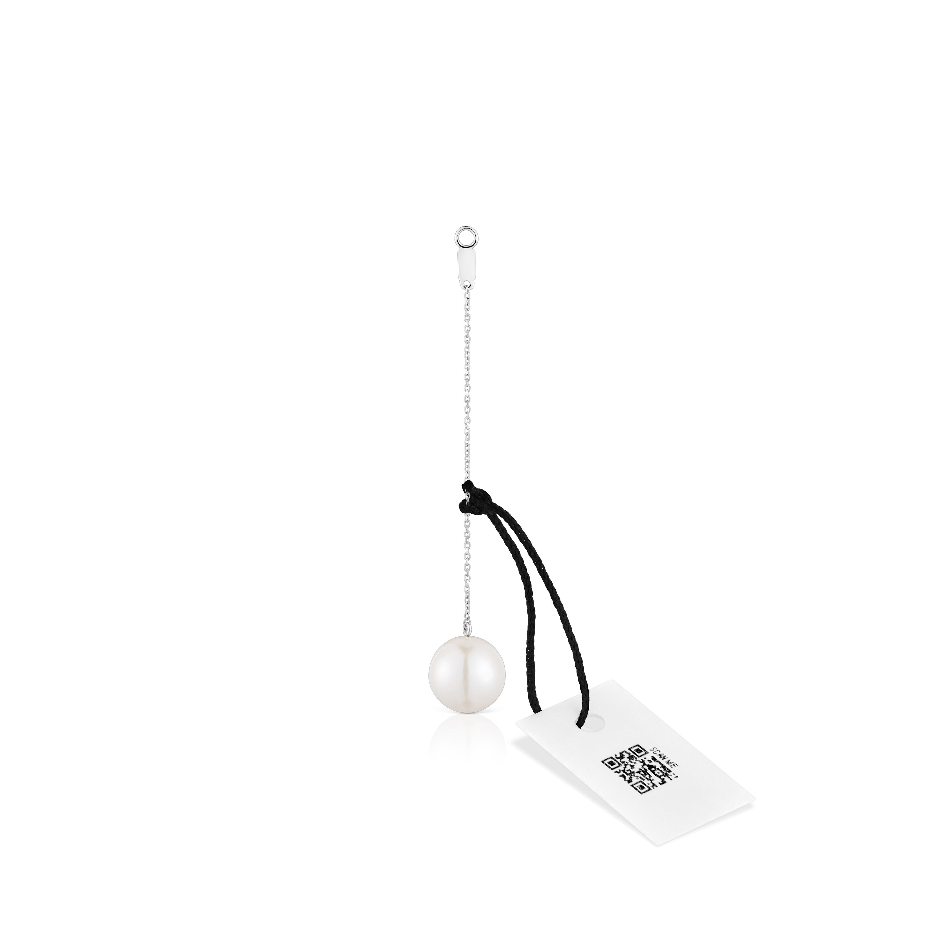 Long white-gold Single earring with cultured pearl TOUS Grain