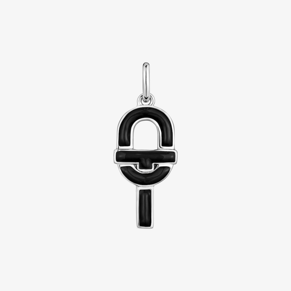 Średni wisiorek TOUS MANIFESTO ze srebra z&nbsp;czarną emalią